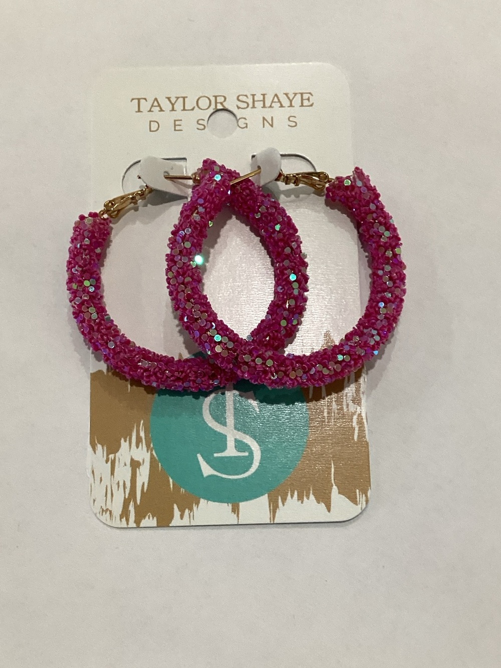 Pink Sequin Hoop Earrings